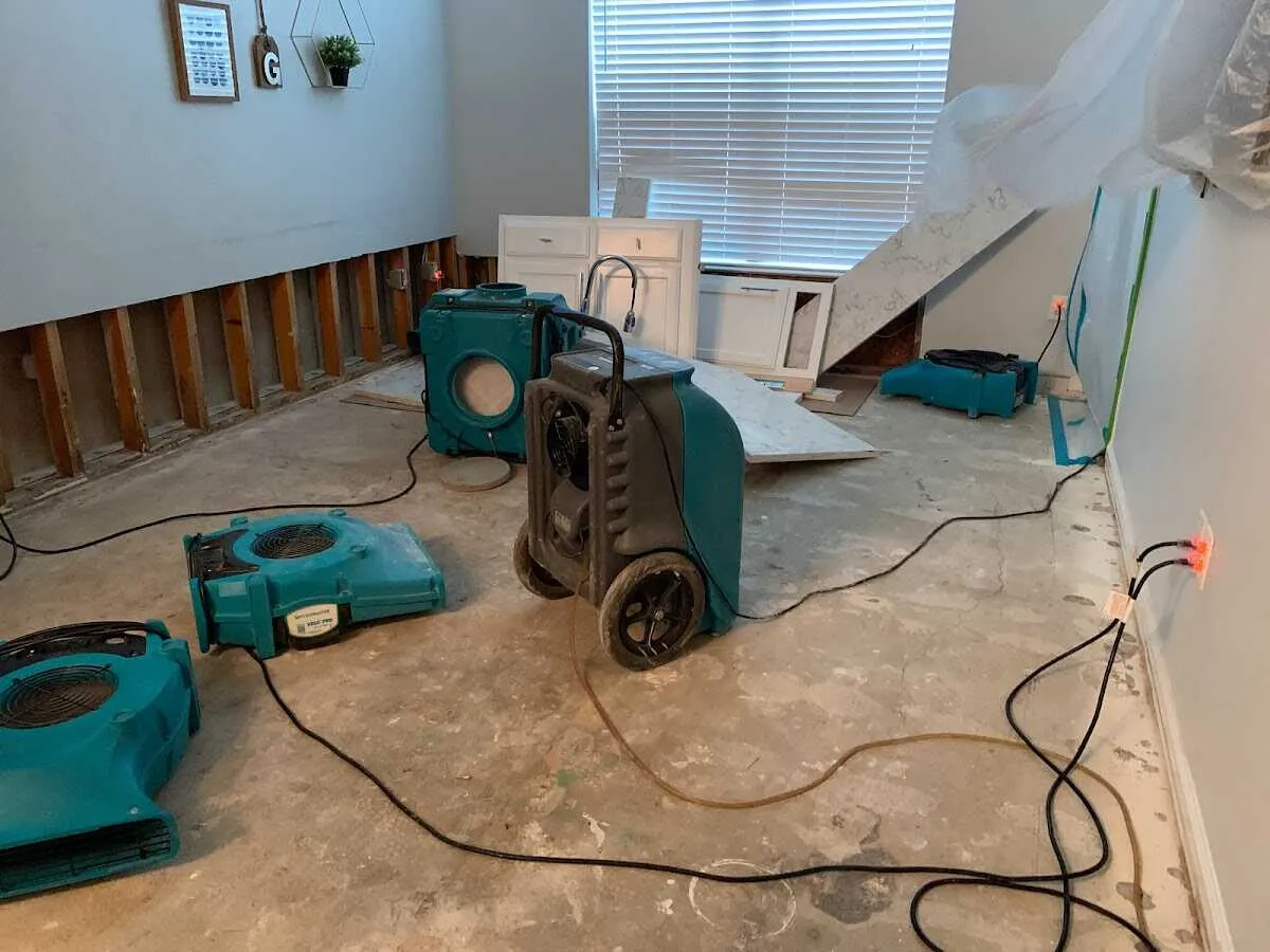 Dehumidifier in flood-cut room for Water Extraction & Removal in Dahlonega